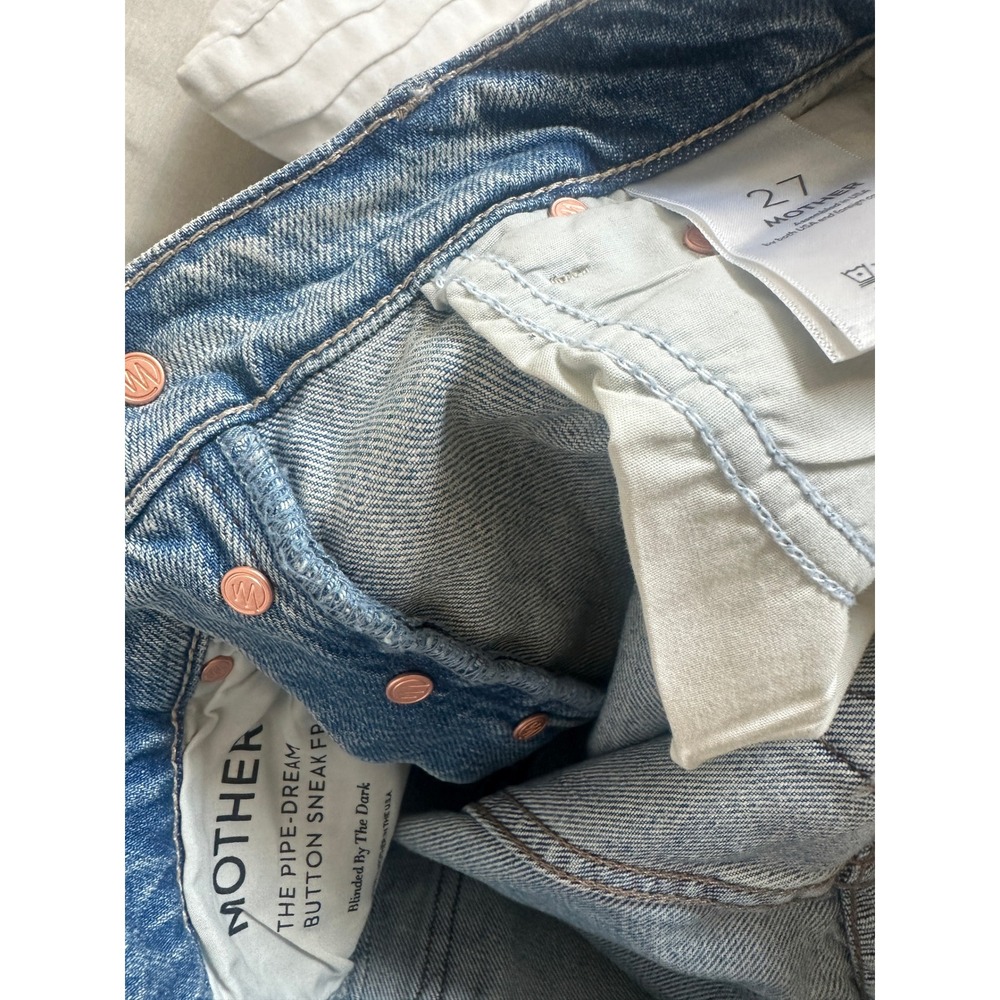 NEW Mother The Pipe-Dream Button Sneak Fray Wide Leg Jean Blinded By The Dark 27 - Picture 12 of 16